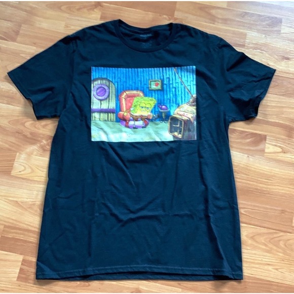 Nickelodeon SpongeBob‎ SquarePants Black T Shirt  NWOT in size L - Picture 1 of 2